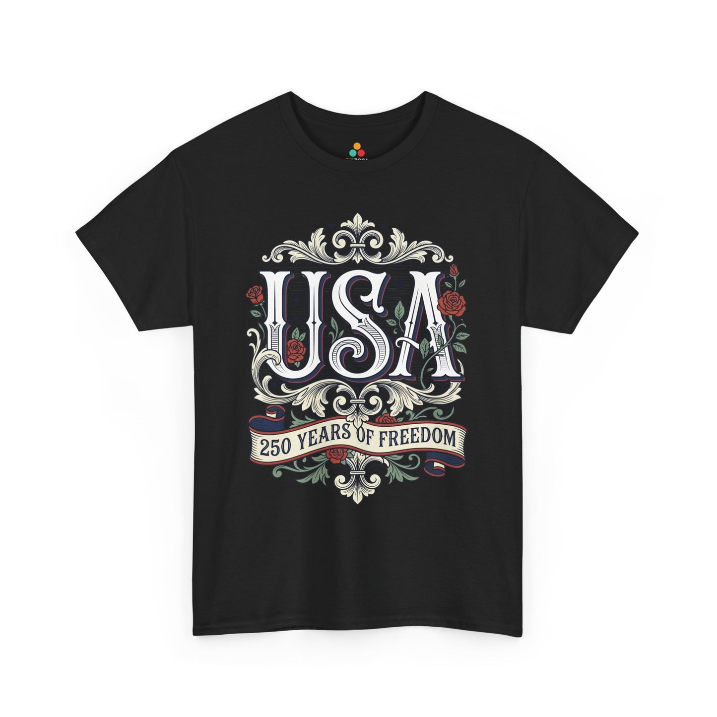 TEEZOCA 250 Years of Freedom Shirt T-shirt with vintage Americana styling for patriotic women and America 250 events.
