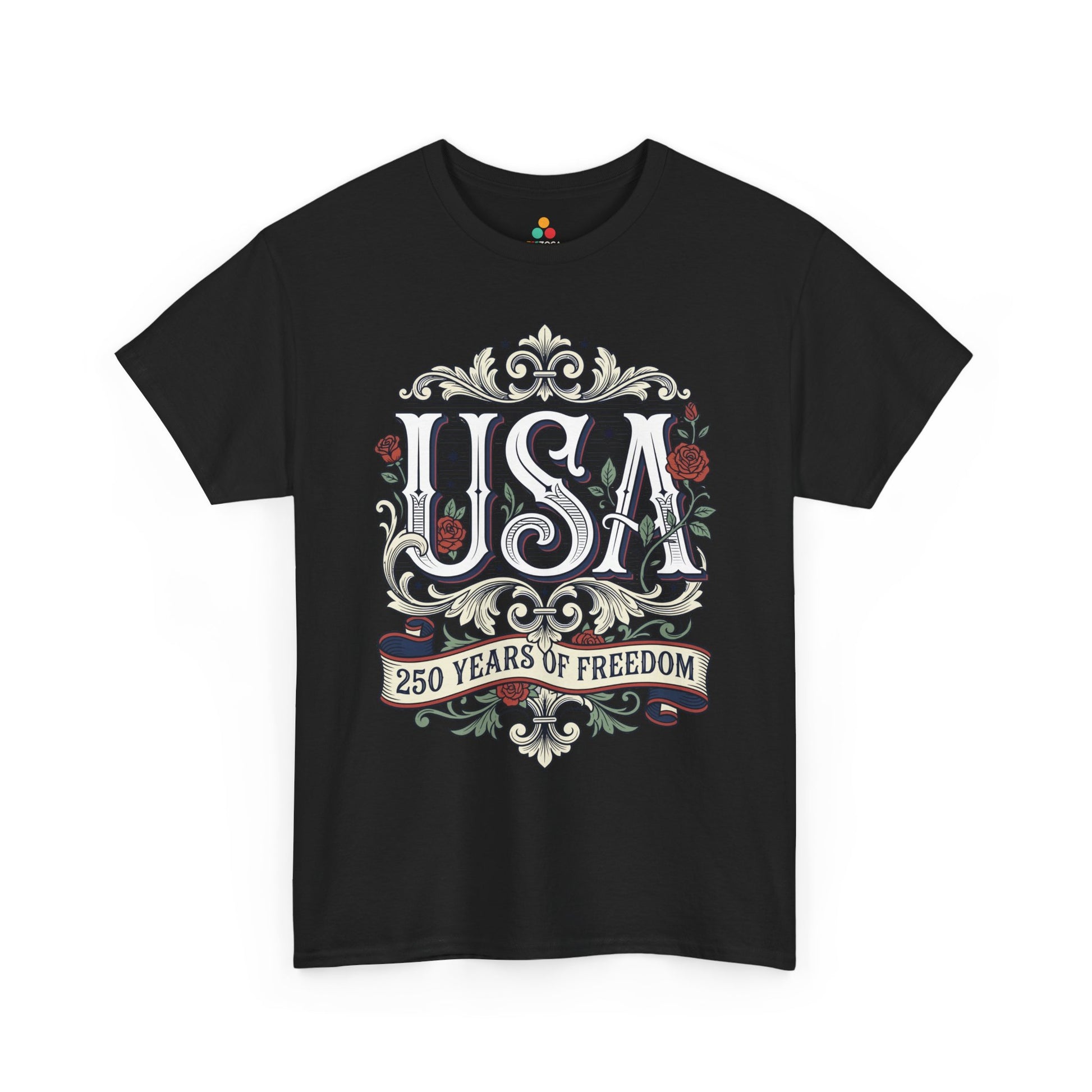 TEEZOCA 250 Years of Freedom Shirt T-shirt with vintage Americana styling for patriotic women and America 250 events.
