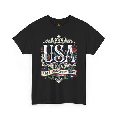 TEEZOCA 250 Years of Freedom Shirt T-shirt with vintage Americana styling for patriotic women and America 250 events.
