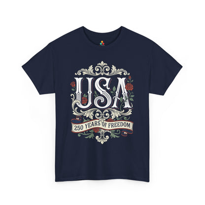 TEEZOCA 250th Anniversary Floral Shirt T-shirt designed for 4th of July parades, Memorial Day, and patriotic gifts.
