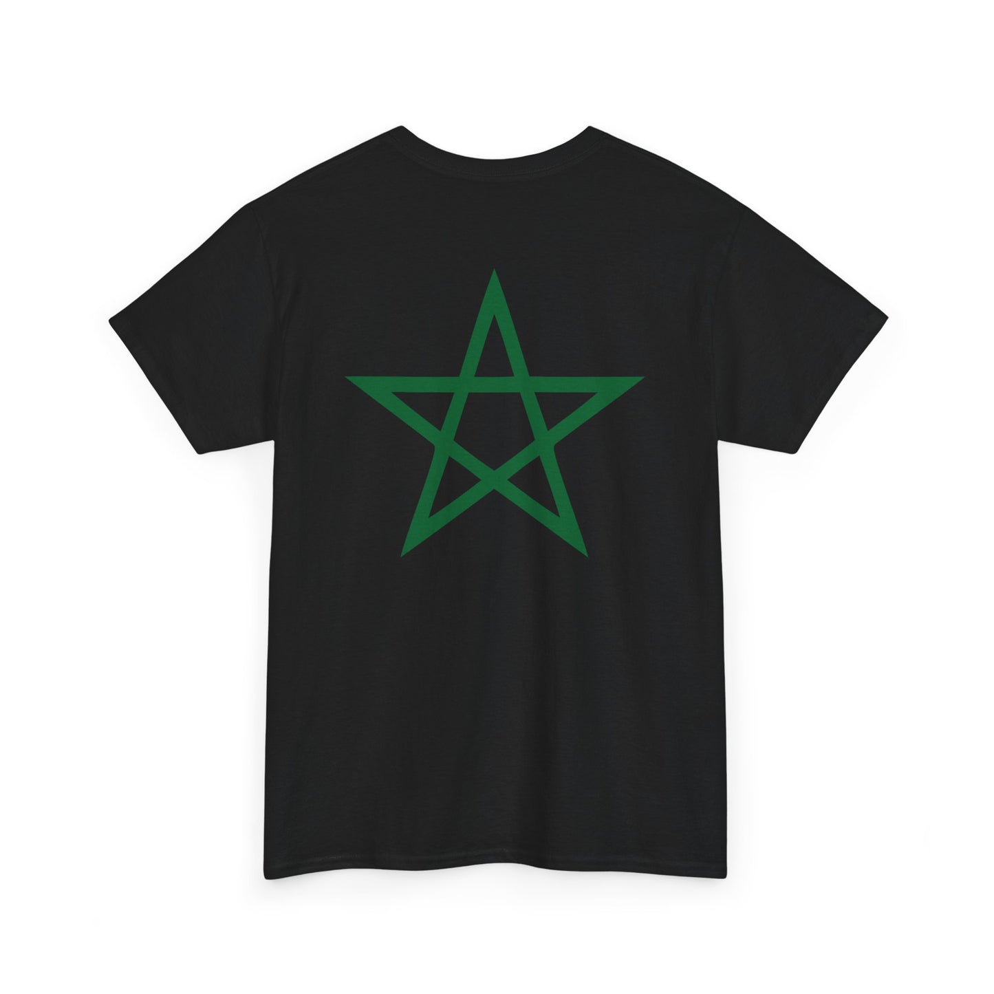 TEEZOCA 2 Sided Morocco Flag Classic black T-Shirt Moroccan National Football Supporter Shirt Back Print