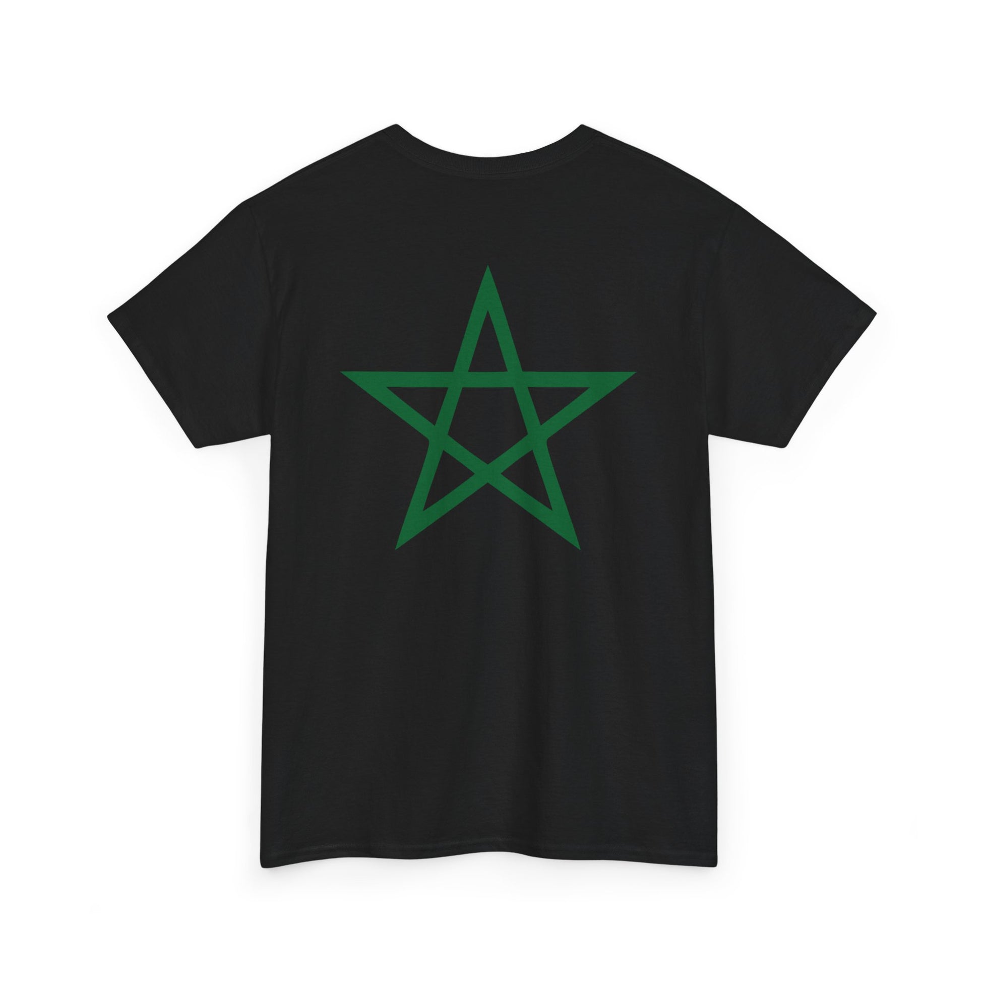 TEEZOCA 2 Sided Morocco Flag Classic black T-Shirt Moroccan National Football Supporter Shirt Back Print