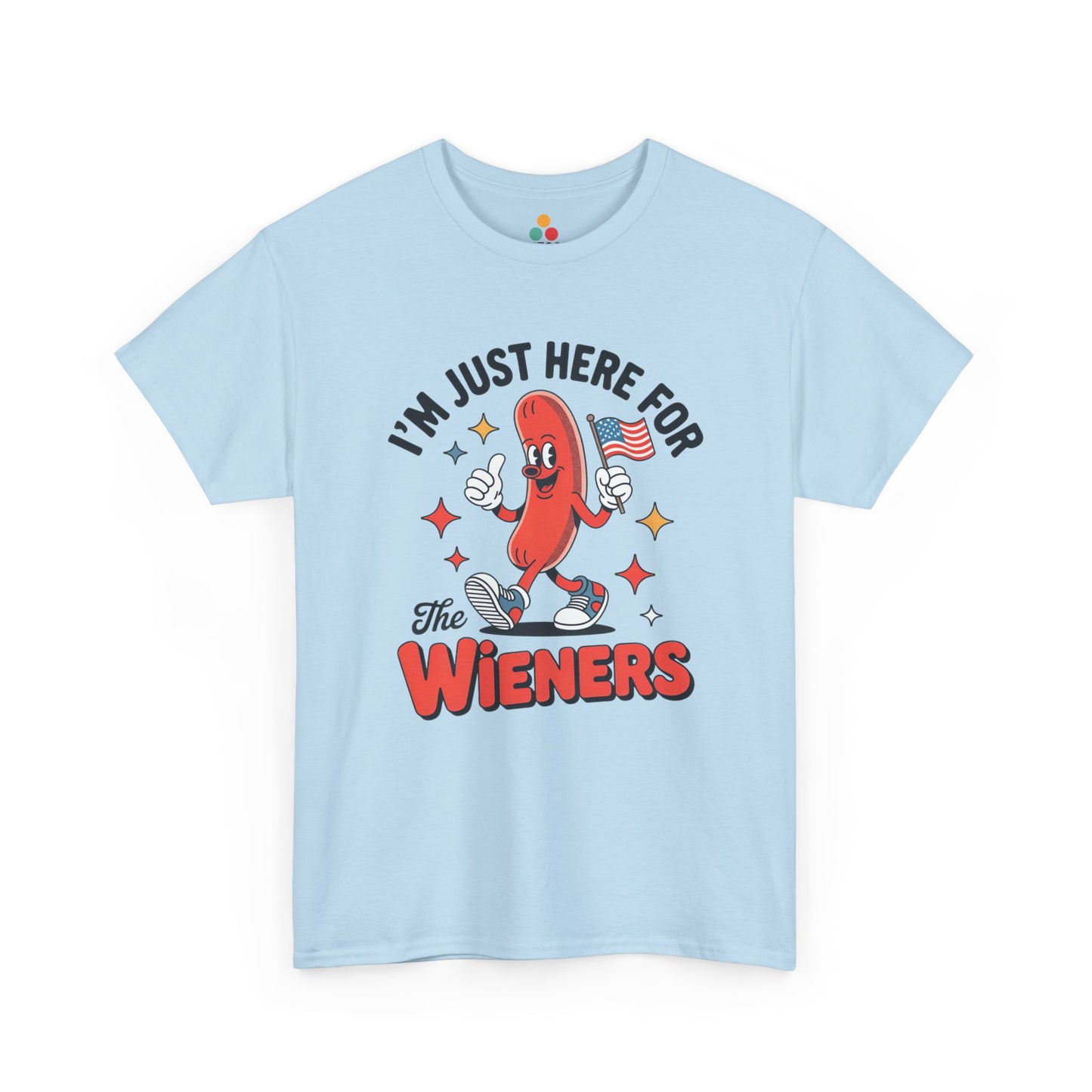 TEEZOCA 4th of July Hot Dog Shirt t-shirt for cookouts, BBQ humor, and backyard grilling party photos.
