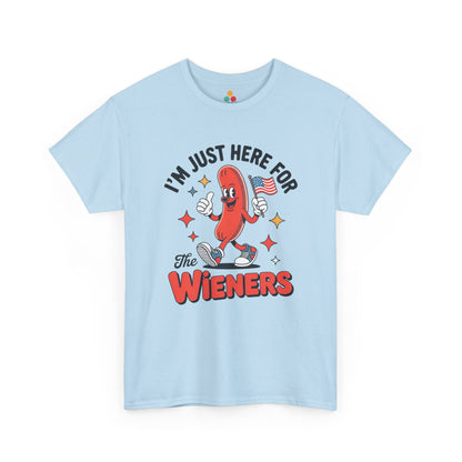 TEEZOCA 4th of July Hot Dog Shirt t-shirt for cookouts, BBQ humor, and backyard grilling party photos.

