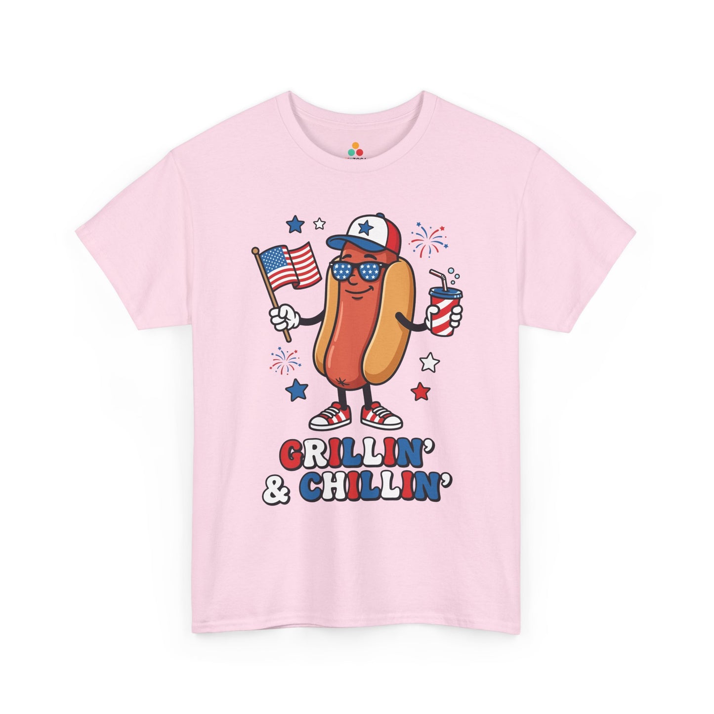TEEZOCA 4th of July T-shirt with bbq shirt design for grill dads, hot dog lovers, backyard cookouts, and fireworks night.
