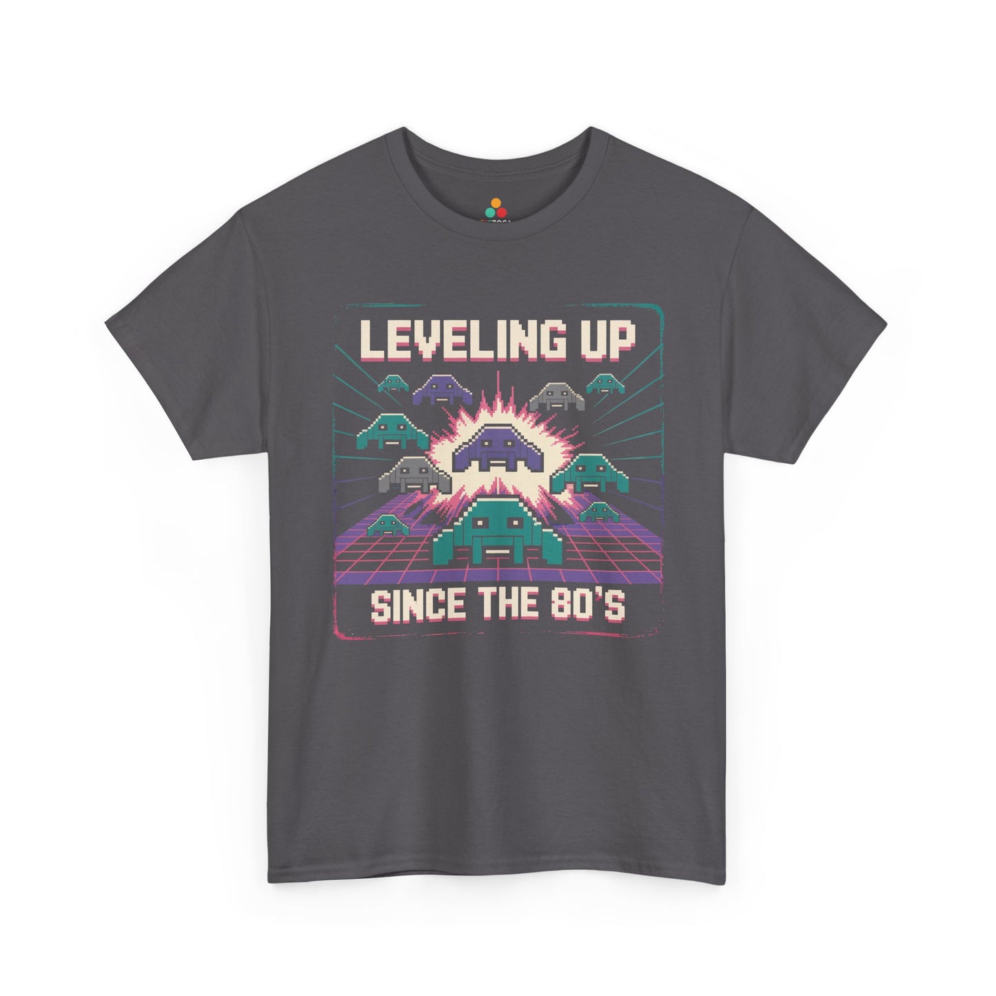 Leveling Up Since the 80's Retro Gaming 80s Pixel Arcade T-shirt | TEEZOCA 