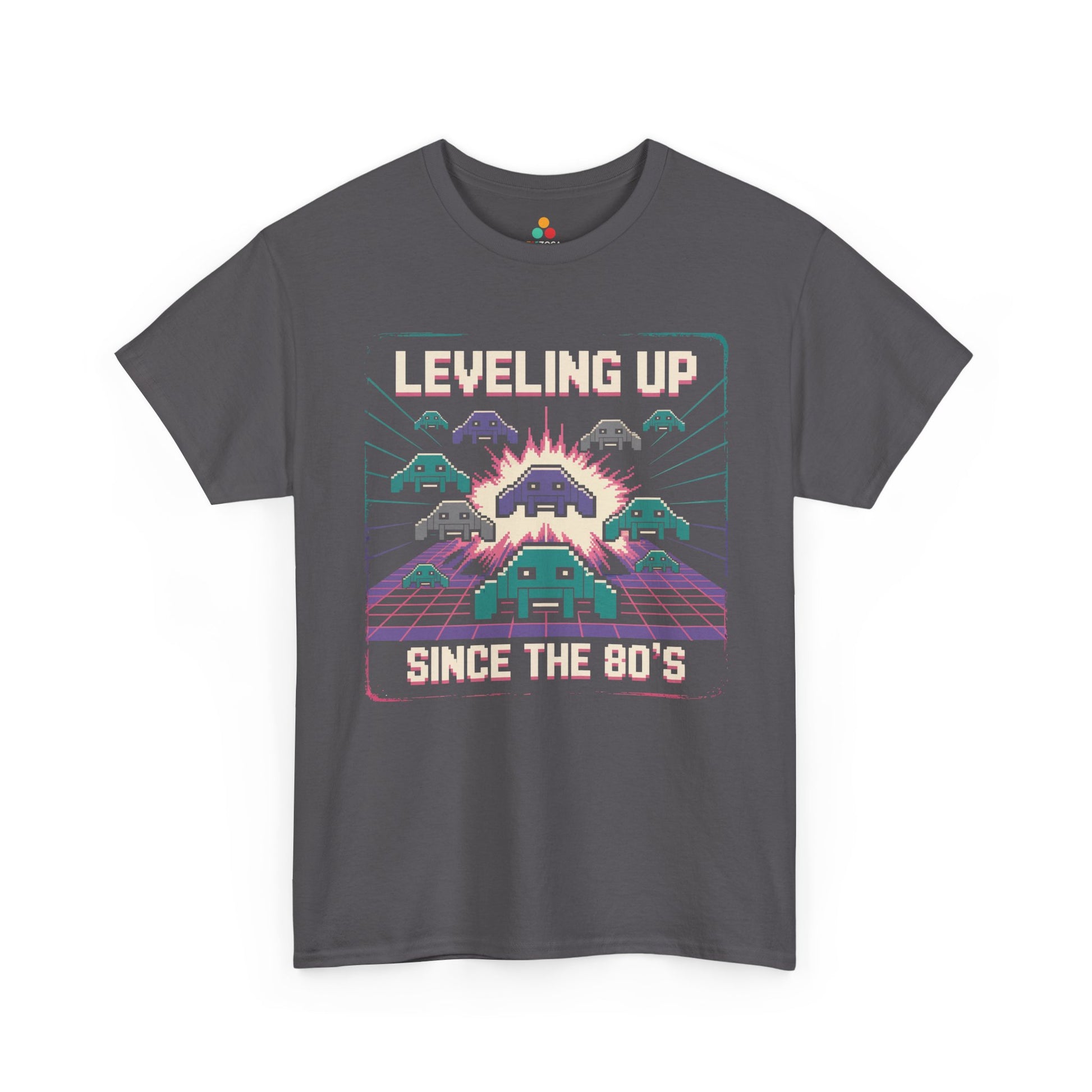Leveling Up Since the 80's Retro Gaming 80s Pixel Arcade T-shirt | TEEZOCA 