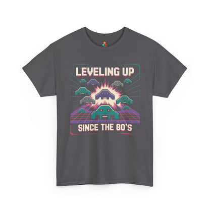Leveling Up Since the 80's Retro Gaming 80s Pixel Arcade T-shirt | TEEZOCA 