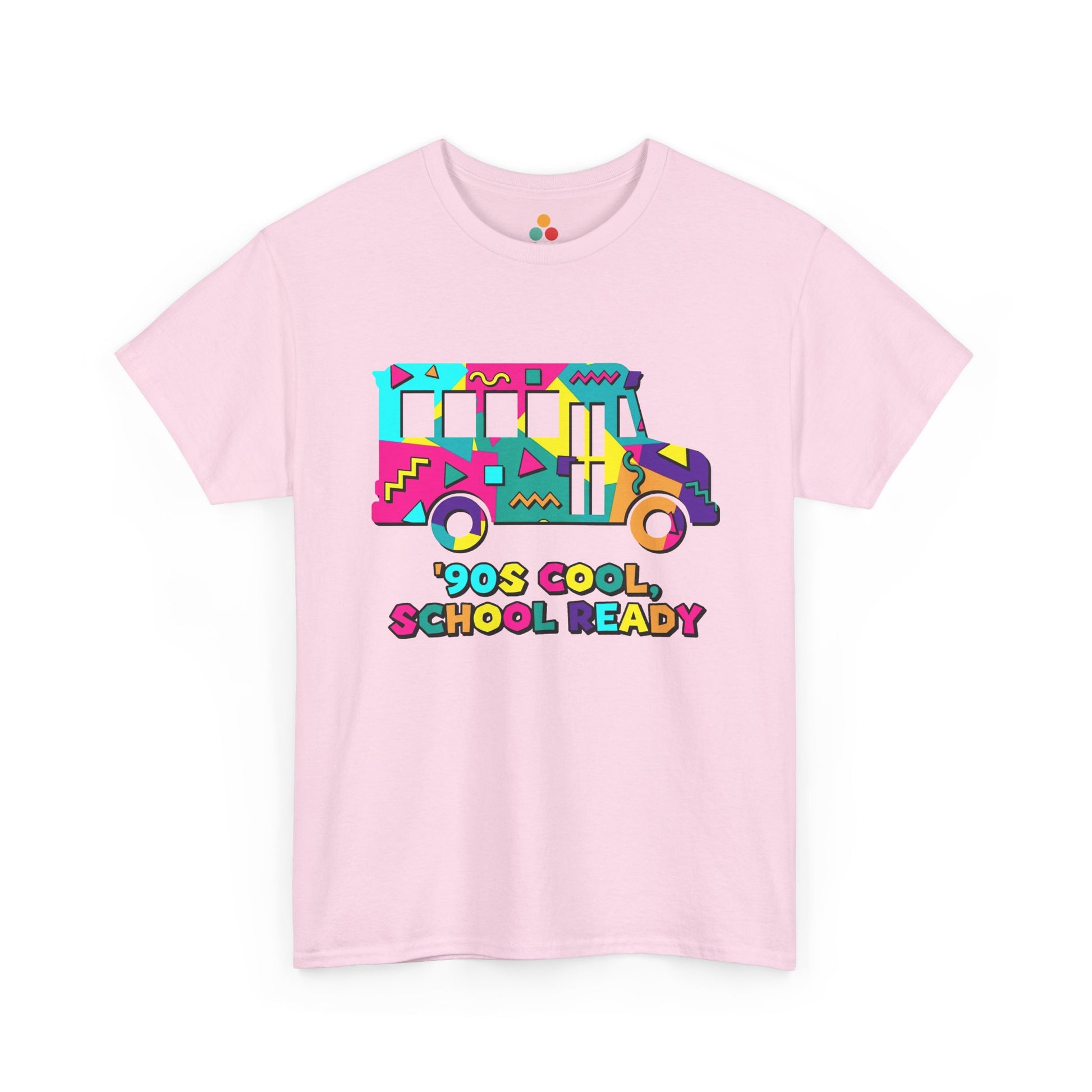 TEEZOCA 90s Cool School Ready light pink T-Shirt – Retro Memphis Style Back to School Gift