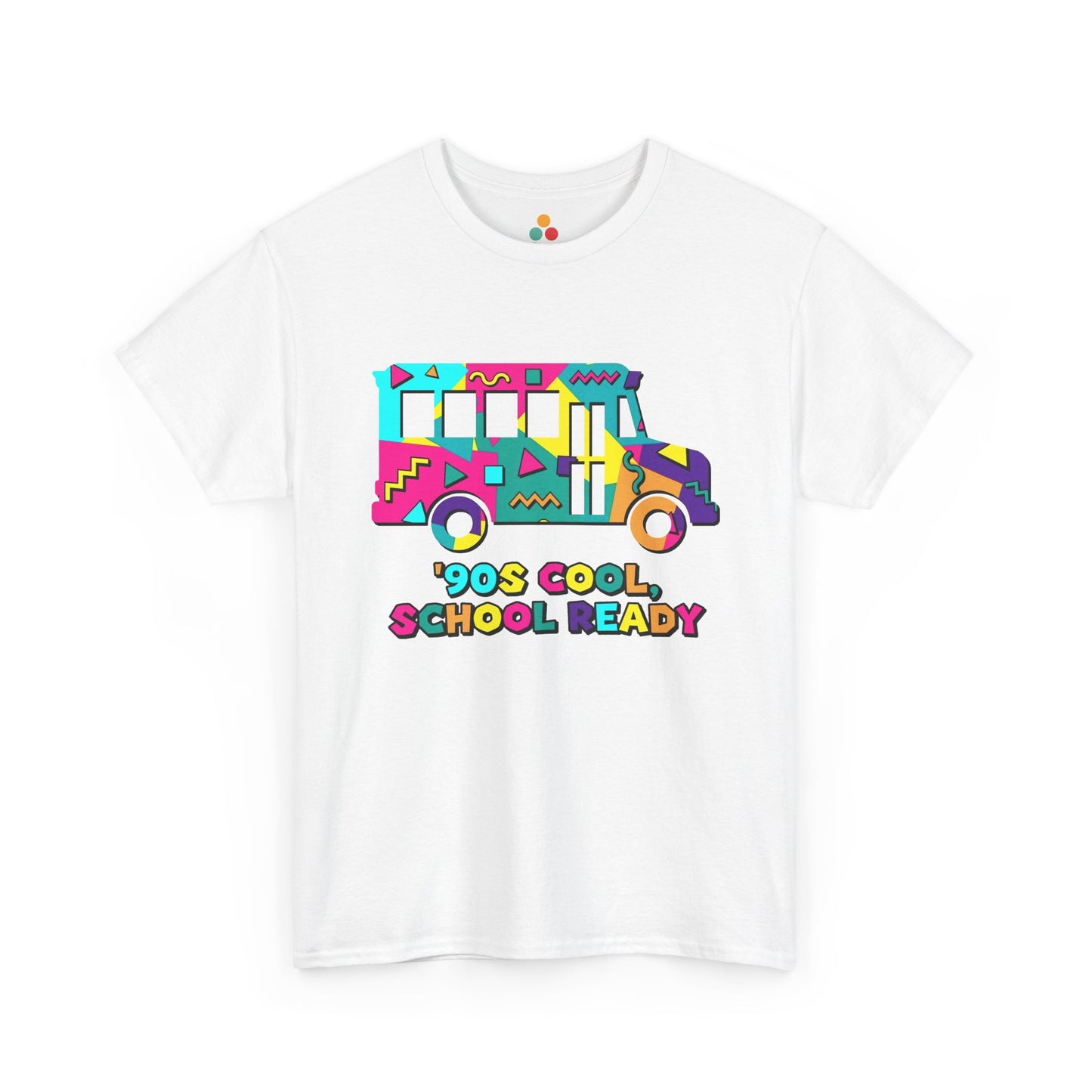 TEEZOCA 90s Cool School Ready white T-Shirt – Retro Memphis Style Back to School Gift