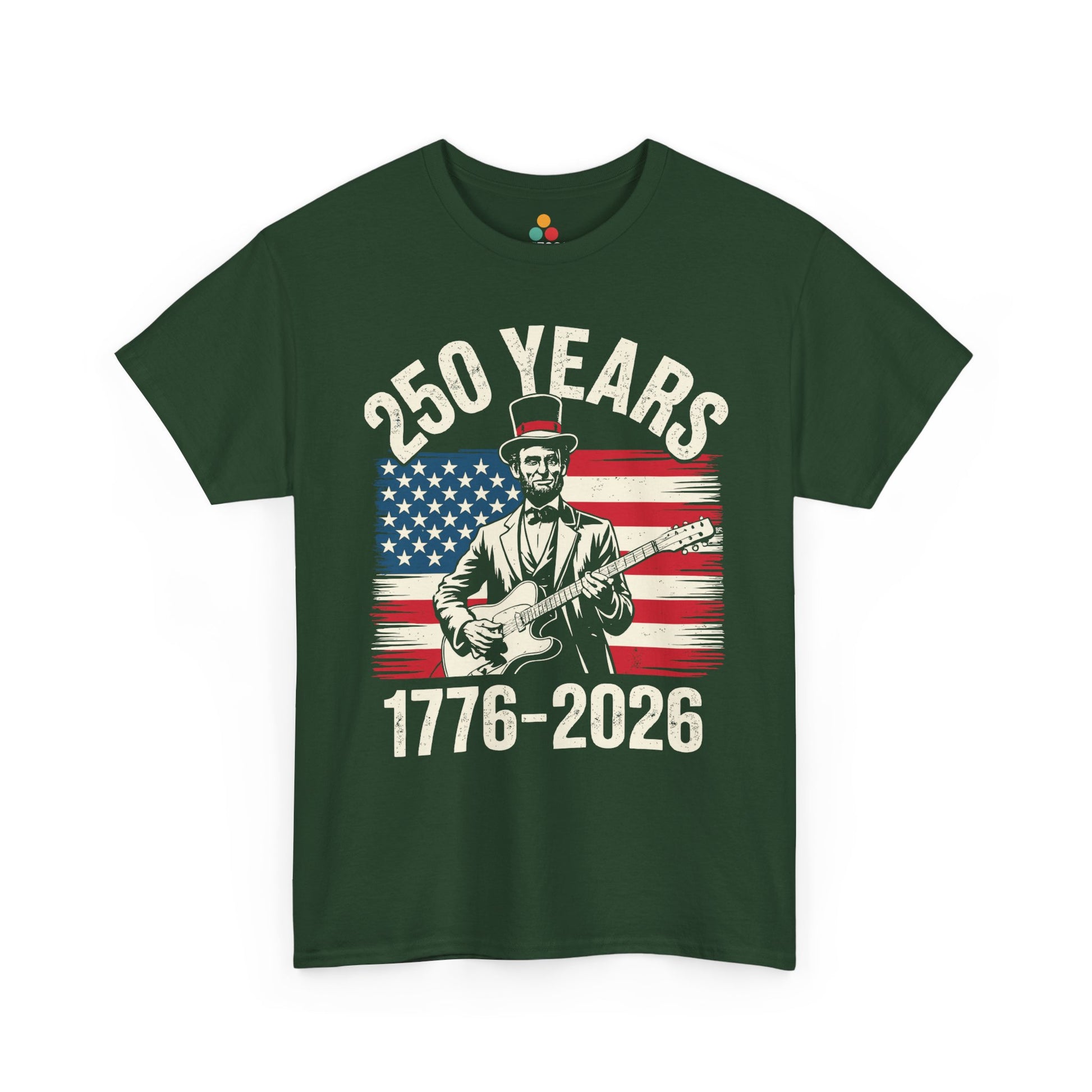 TEEZOCA Abraham Lincoln 4th of July Shirt t-shirt featuring a historical flag design for Fourth of July Shirts shoppers.
