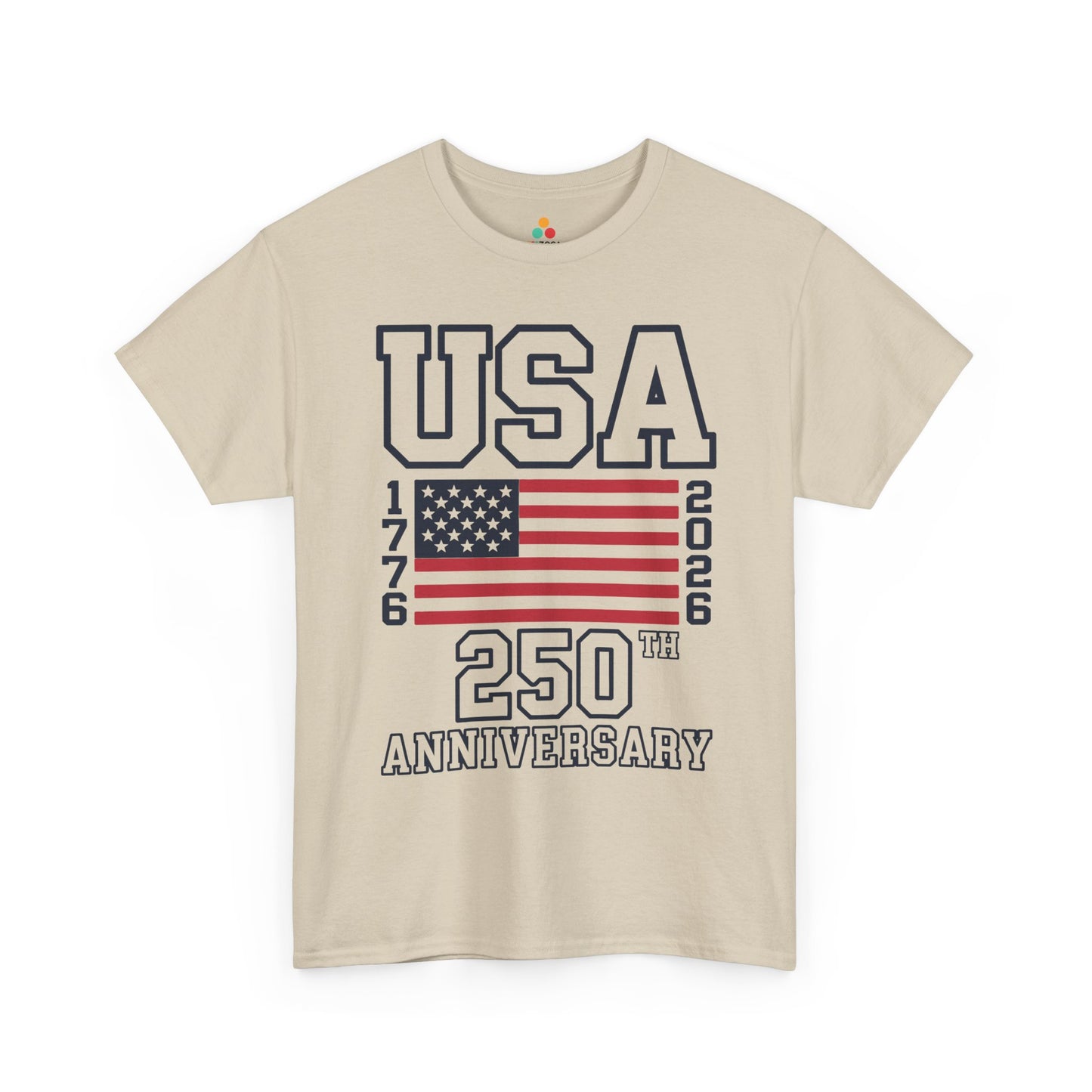 TEEZOCA America 250th Anniversary Shirt t-shirt with clean patriotic typography for teachers, families, and parade photos.
