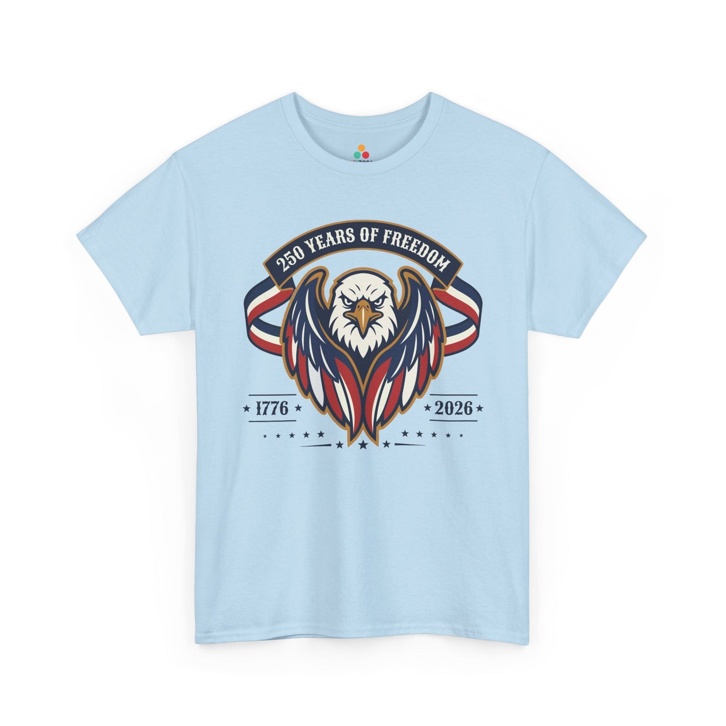 TEEZOCA American Freedom Shirt t-shirt for 4th of July Graphic Tees shoppers, with a patriotic eagle-and-flag design.
