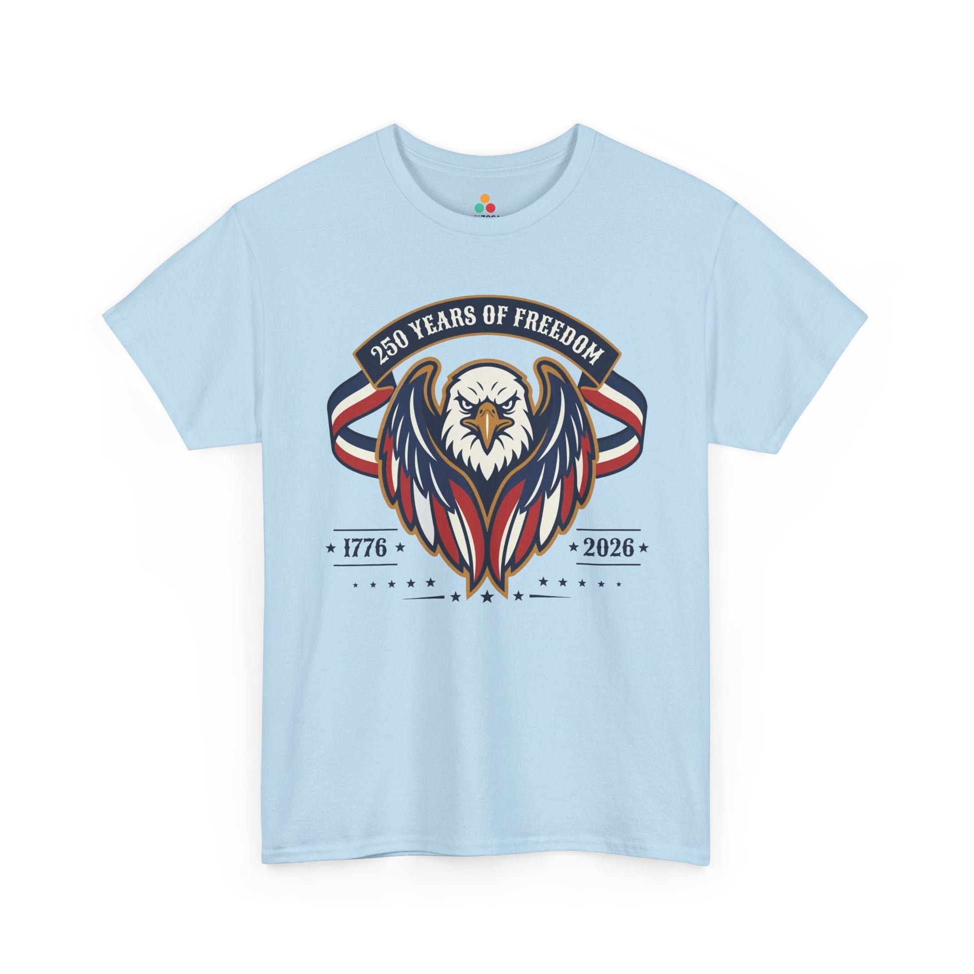 TEEZOCA American Freedom Shirt t-shirt for 4th of July Graphic Tees shoppers, with a patriotic eagle-and-flag design.
