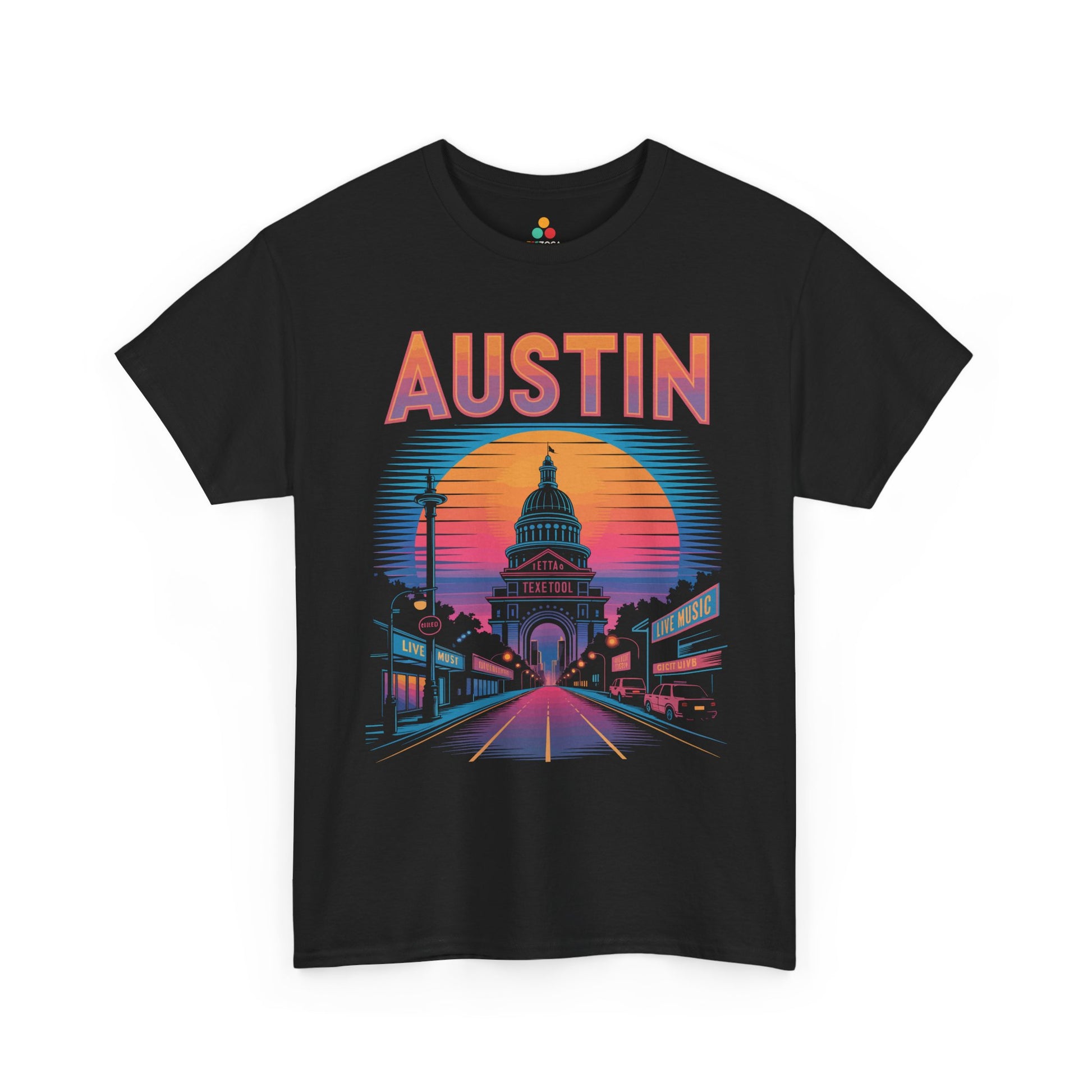 Austin Live Music Capitol Neon Unisex T-shirt Streetwear Art | TEEZOCA 