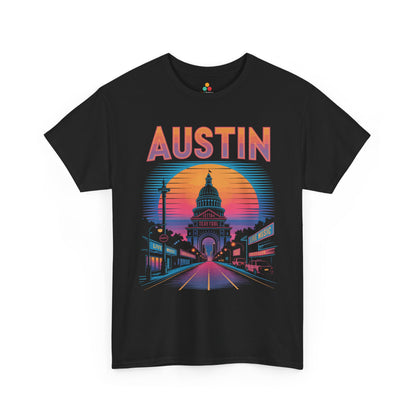 Austin Live Music Capitol Neon Unisex T-shirt Streetwear Art | TEEZOCA 
