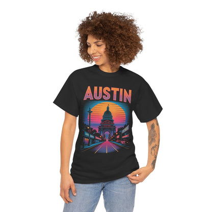 Austin Live Music Capitol Neon Unisex T-shirt Streetwear Art | TEEZOCA 