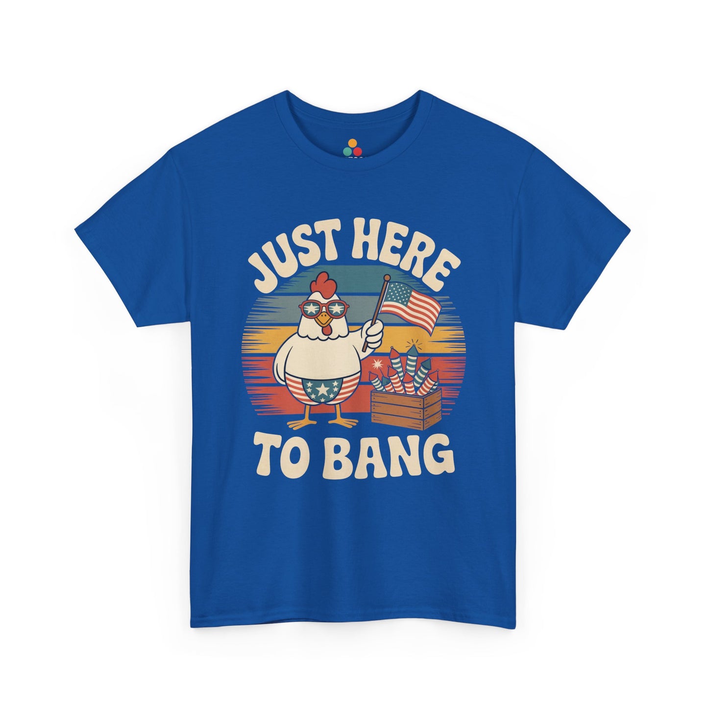 TEEZOCA BBQ Shirt t-shirt with a Funny Rooster Shirt design for backyard cookouts, fireworks, and farm humor.
