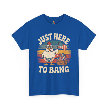 TEEZOCA BBQ Shirt t-shirt with a Funny Rooster Shirt design for backyard cookouts, fireworks, and farm humor.
