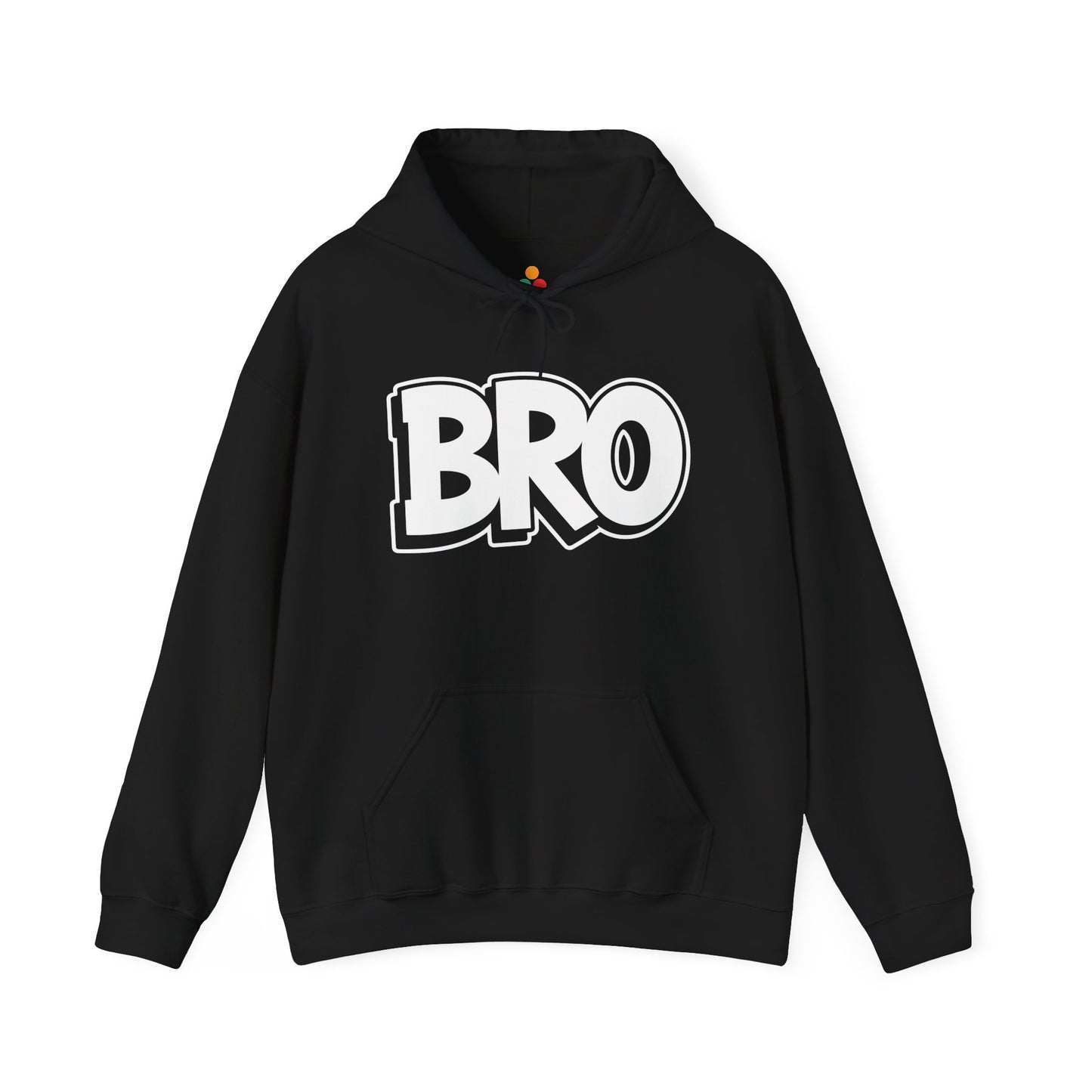 TEEZOCA BRO oversized text Unisex Heavy Blend Hoodie streetwear essential - BRO Bold Typography Graphic Unisex Heavy Blend Hoodie | TEEZOCA 