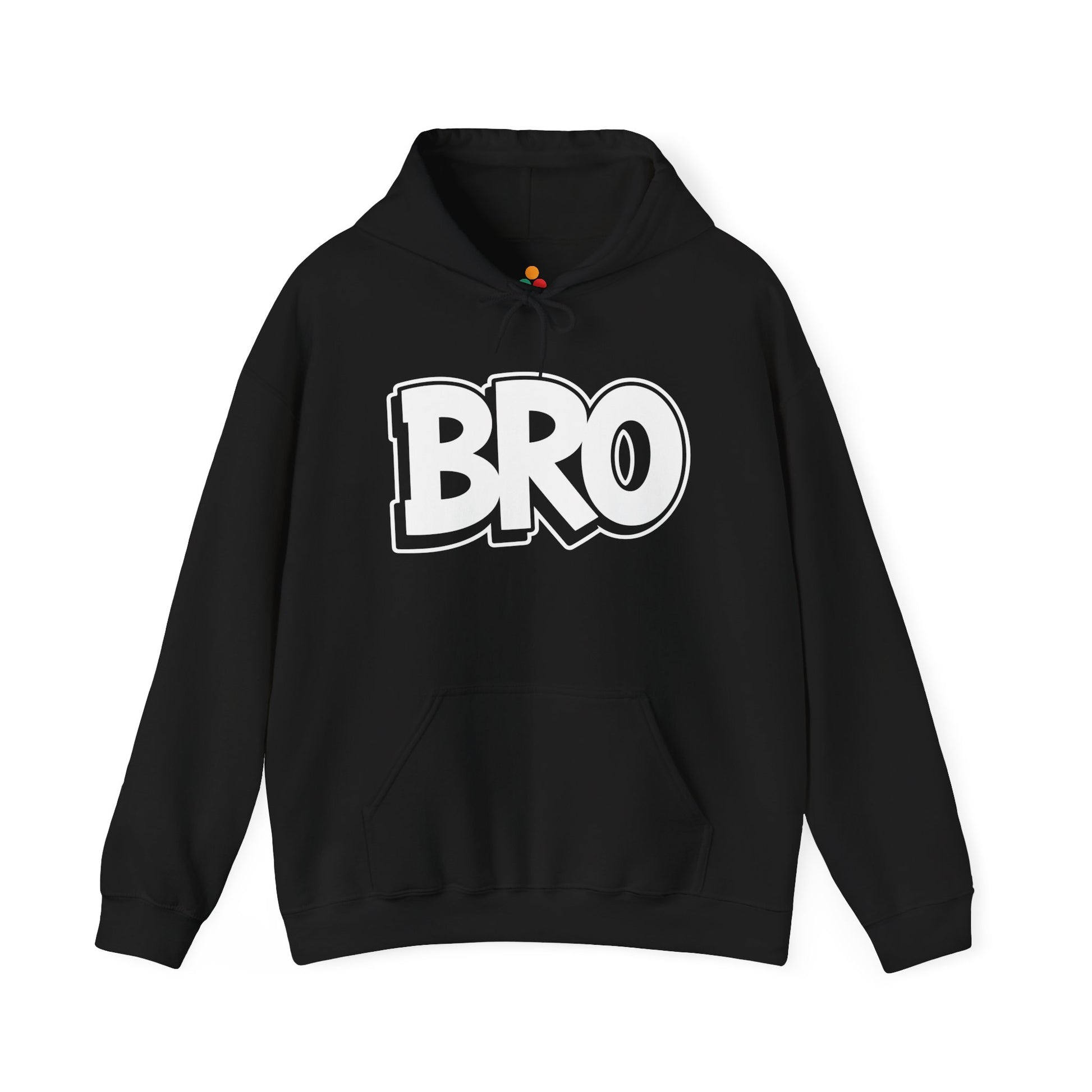 TEEZOCA BRO oversized text Unisex Heavy Blend Hoodie streetwear essential - BRO Bold Typography Graphic Unisex Heavy Blend Hoodie | TEEZOCA 