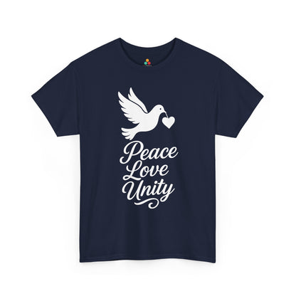 TEEZOCA Be Kind peace unity slogan Unisex T-shirt awareness wear Peace Love Unity Unisex T-shirt for Unity Day Kindness Awareness | TEEZOCA 