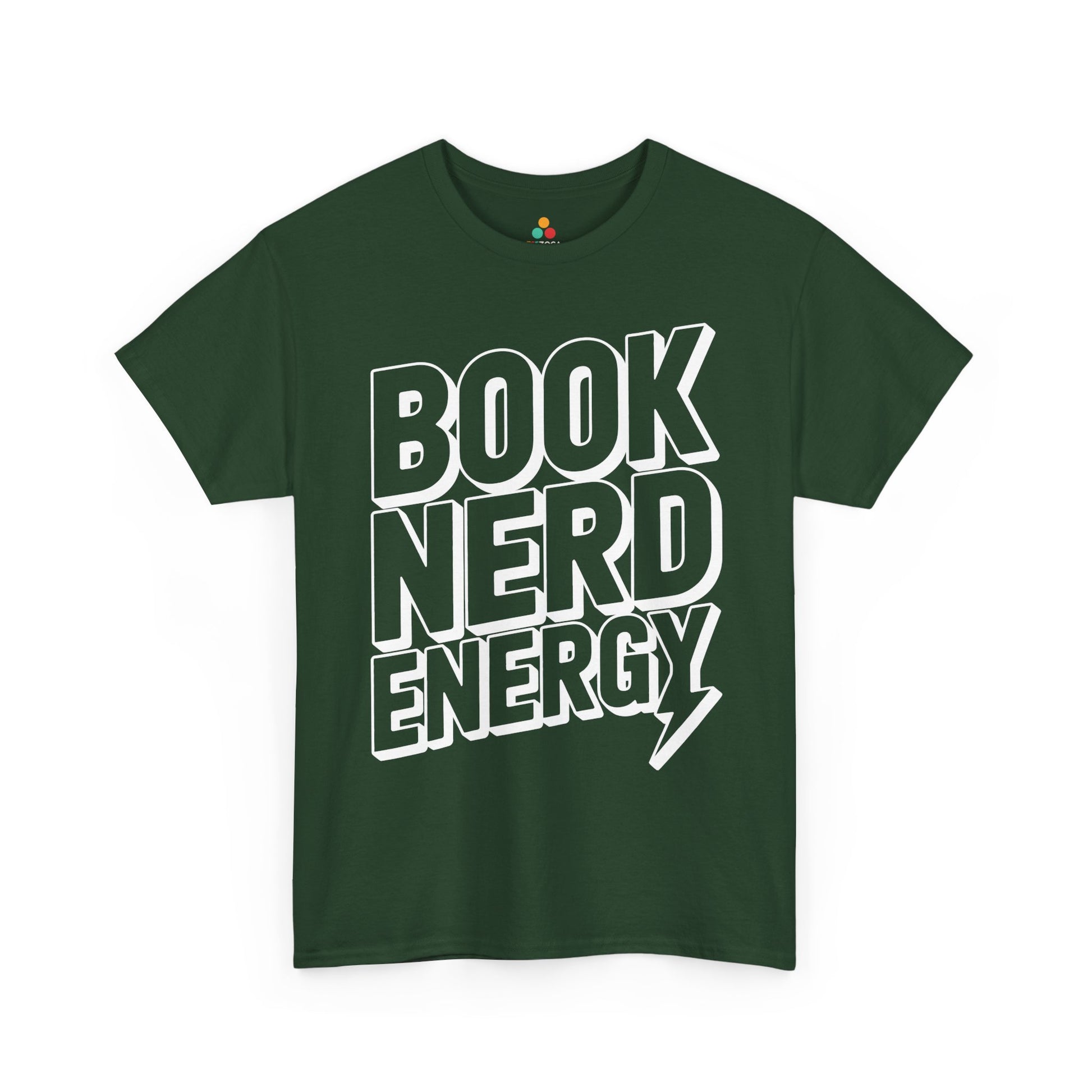 Book Nerd Energy Unisex T-shirt Bold Typography Design | TEEZOCA 