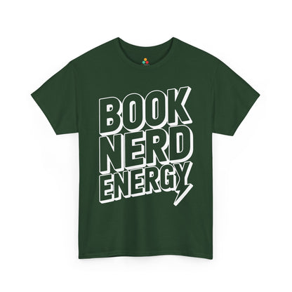 Book Nerd Energy Unisex T-shirt Bold Typography Design | TEEZOCA 