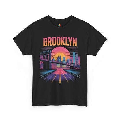 Brooklyn Sunset Skyline Unisex T-shirt Urban Bridge Streetwear Art | TEEZOCA 
