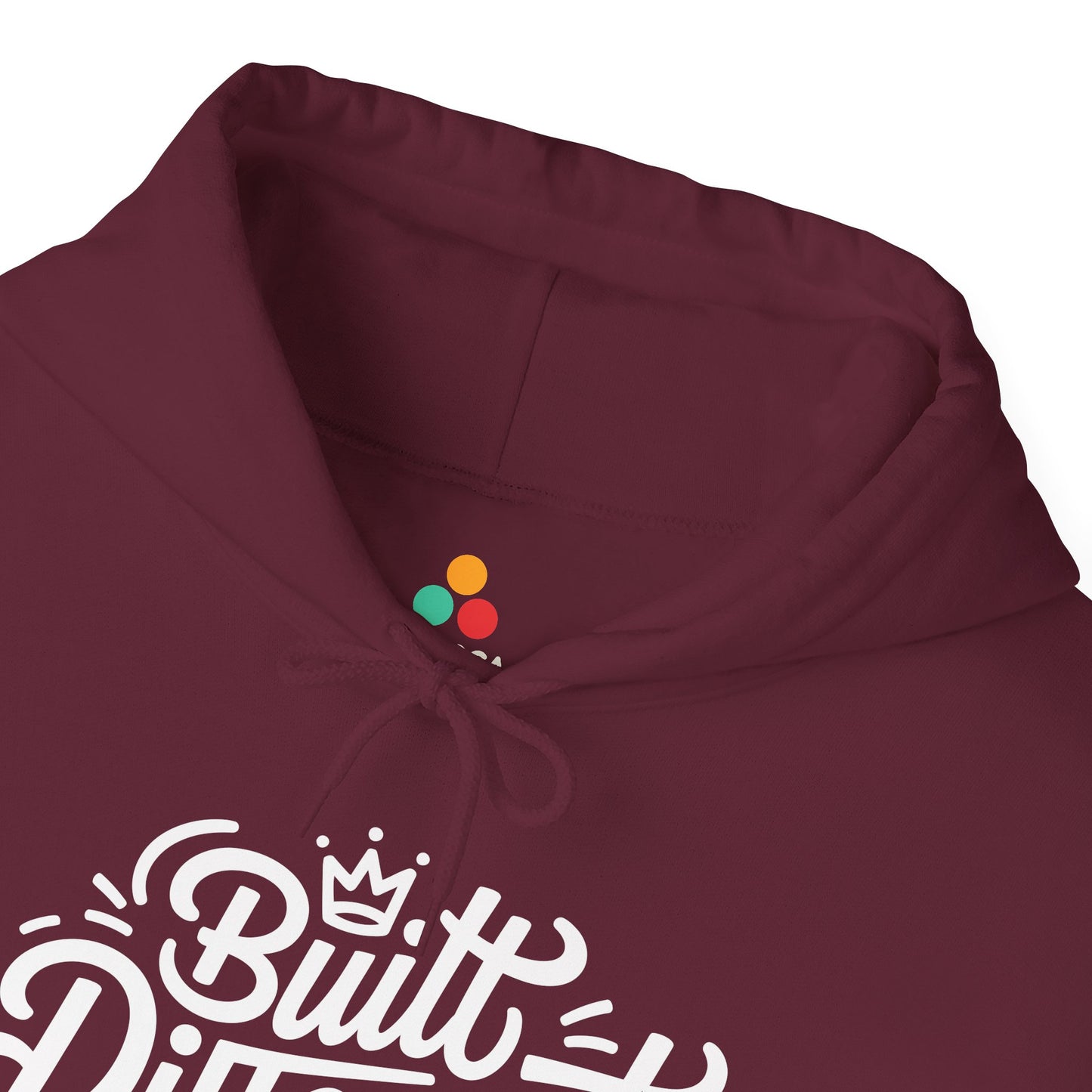 TEEZOCA Built Different crown lettering hoodie design