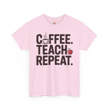 TEEZOCA Coffee Teach Repeat Unisex T-shirt classroom inspired design Coffee Teach Repeat Unisex T-shirt Funny Teacher Graphic | TEEZOCA 