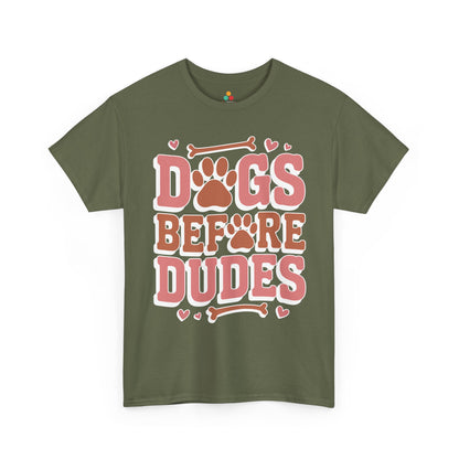 Dogs Before Dudes Unisex T-shirt Cute Paw Lover Gift | TEEZOCA 