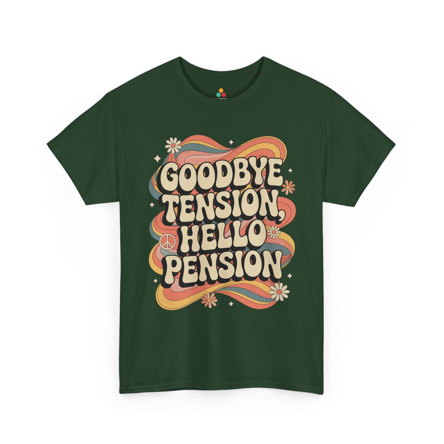 Goodbye Tension Hello Pension Unisex T-shirt – Retro Retirement Vibes | TEEZOCA 