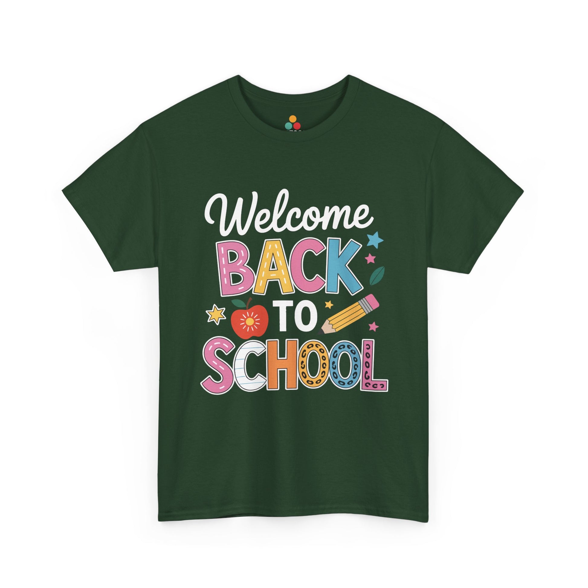 TEEZOCA Green  Welcome Back To School Cute Graphic T-Shirt – Teacher First Day Tee