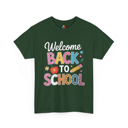 TEEZOCA Green  Welcome Back To School Cute Graphic T-Shirt – Teacher First Day Tee