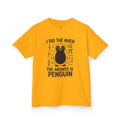 TEEZOCA I Did The Math penguin Kids T-shirt
 I Did The Math Penguin Funny School Unisex T-shirt | TEEZOCA 