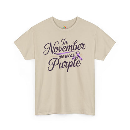 In November We Wear Purple Unisex T-shirt Alzheimer’s Awareness Design | TEEZOCA 