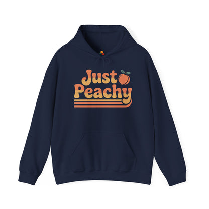 TEEZOCA Just Peachy aesthetic lettering Unisex Heavy Blend Hoodie Just Peachy Retro Unisex Heavy Blend Hoodie | TEEZOCA 