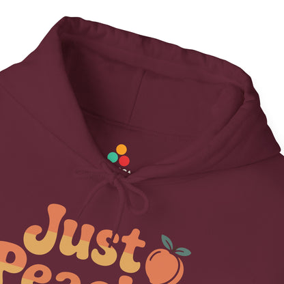 TEEZOCA Just Peachy peach graphic Unisex Heavy Blend Hoodie