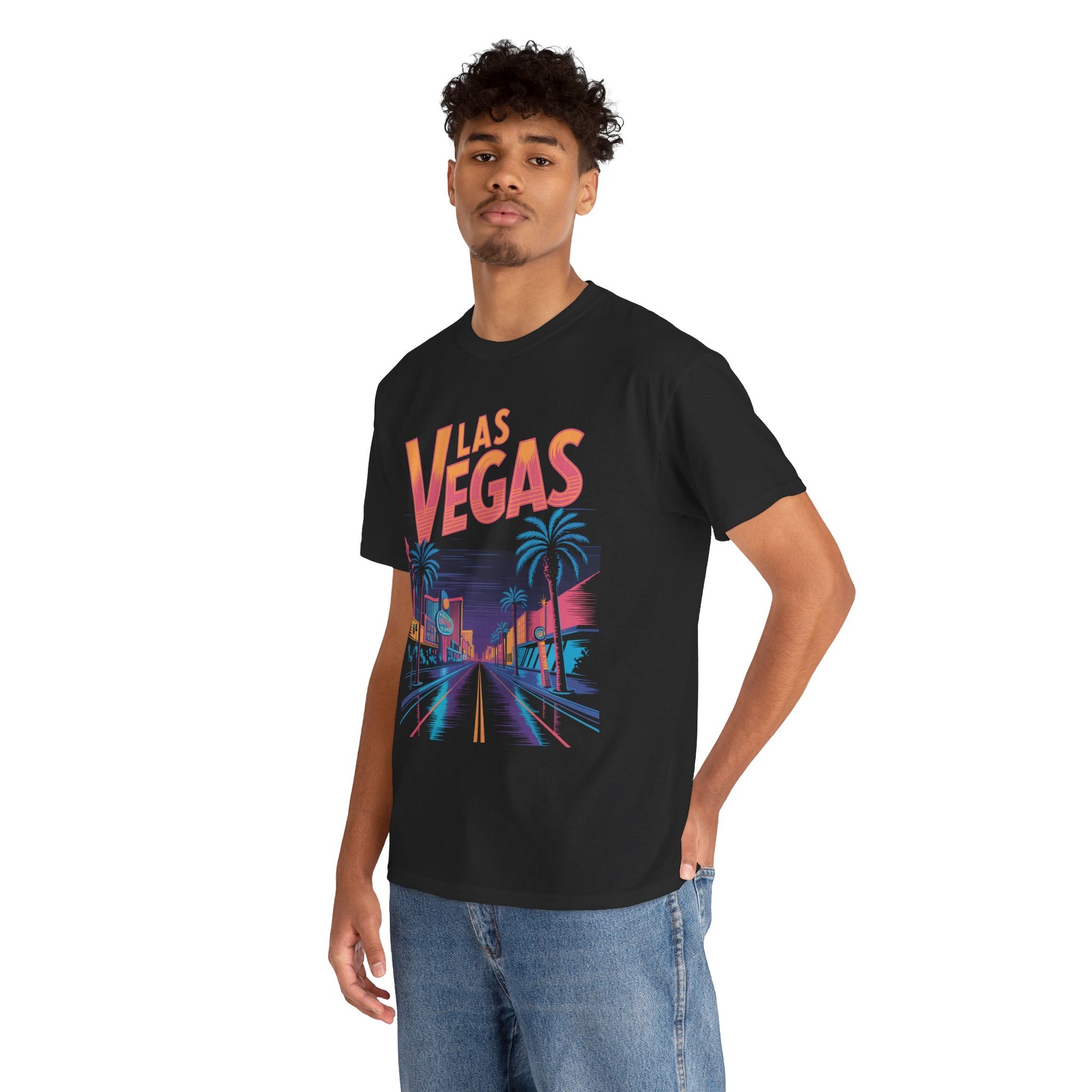 Las Vegas Neon Strip Unisex T-shirt Retro City Streetwear Art | TEEZOCA 
