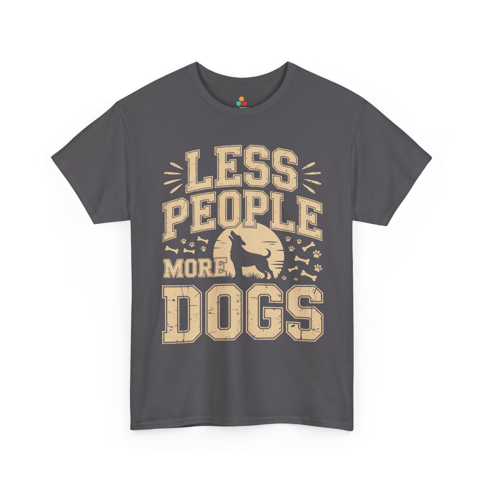Less People More Dogs Vintage Graphic Unisex T-shirt | TEEZOCA 