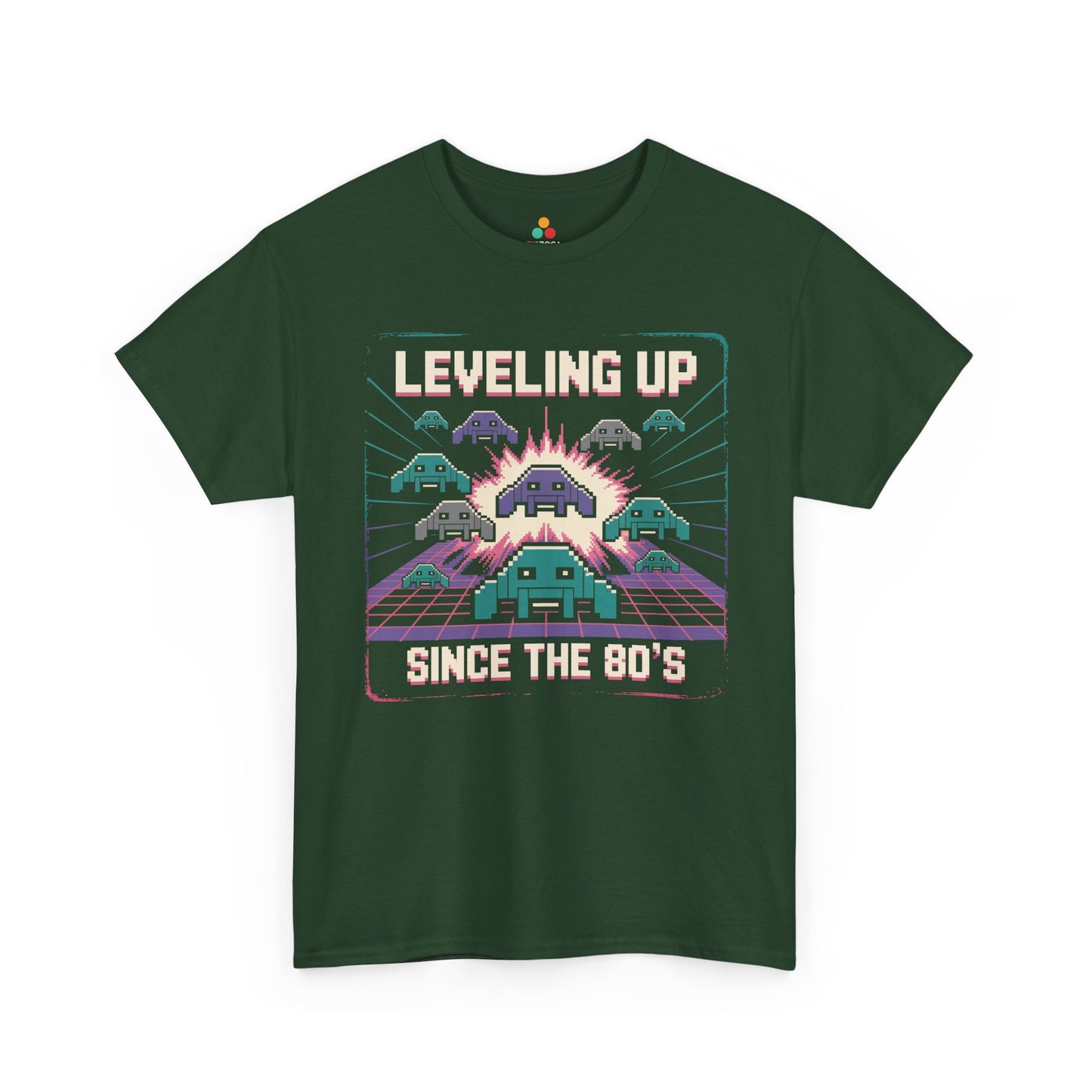 Leveling Up Since the 80's Retro Gaming 80s Pixel Arcade T-shirt | TEEZOCA 