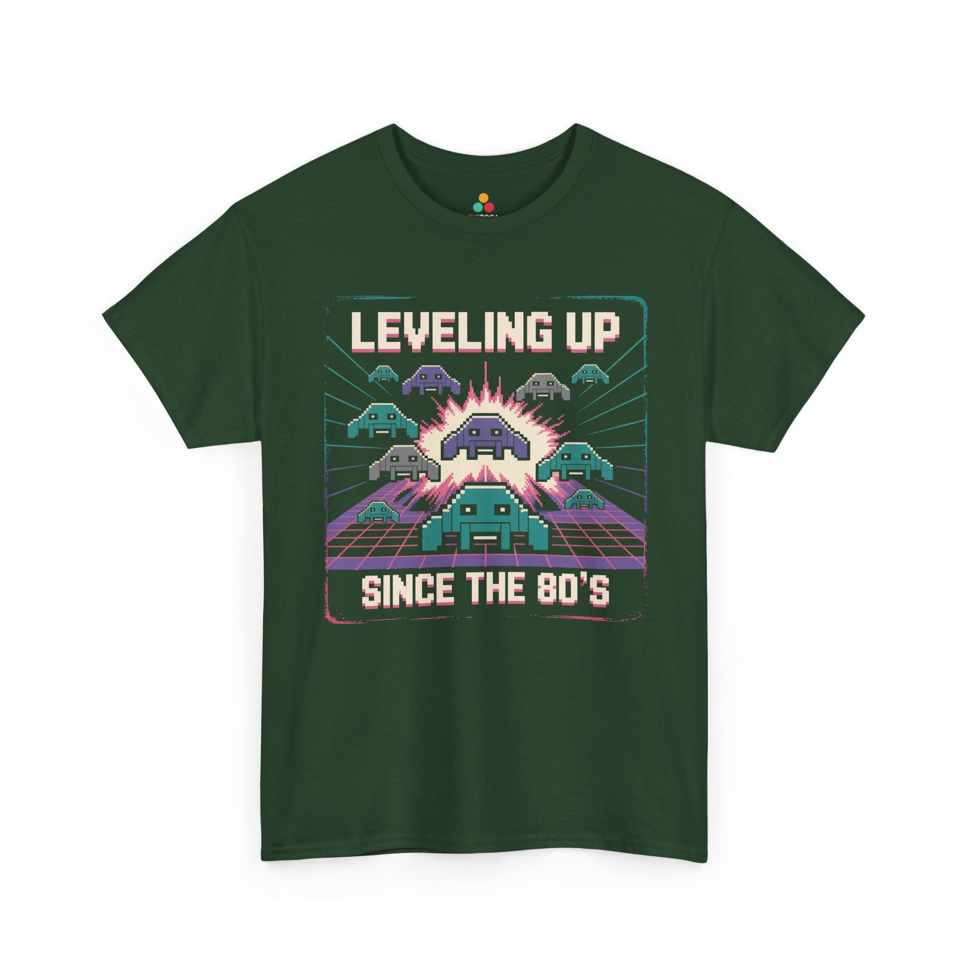 Leveling Up Since the 80's Retro Gaming 80s Pixel Arcade T-shirt | TEEZOCA 