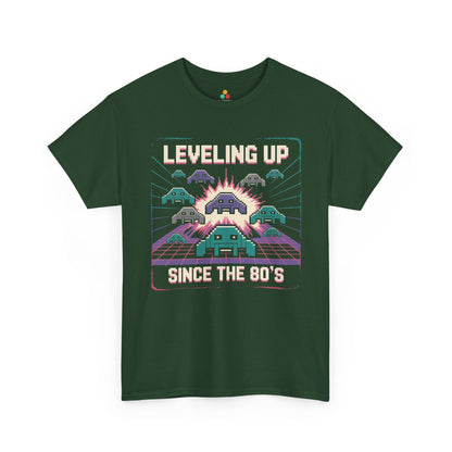 Leveling Up Since the 80's Retro Gaming 80s Pixel Arcade T-shirt | TEEZOCA 