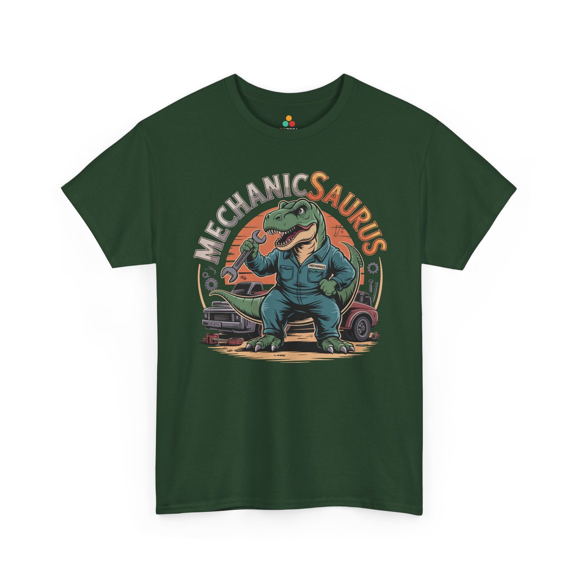Mechanicsaurus Funny Mechanic Dinosaur Unisex T-shirt | TEEZOCA 