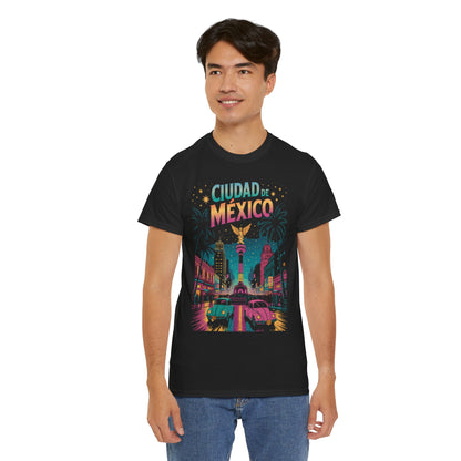 Ciudad de México Neon Night Unisex T-shirt Urban Streetwear Art | TEEZOCA 