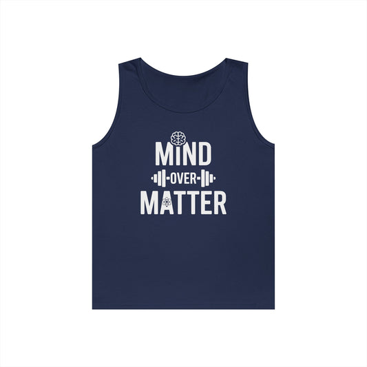 Mind Over Matter Gym Typography Unisex Tank Top for Motivated Lifters | TEEZOCA 