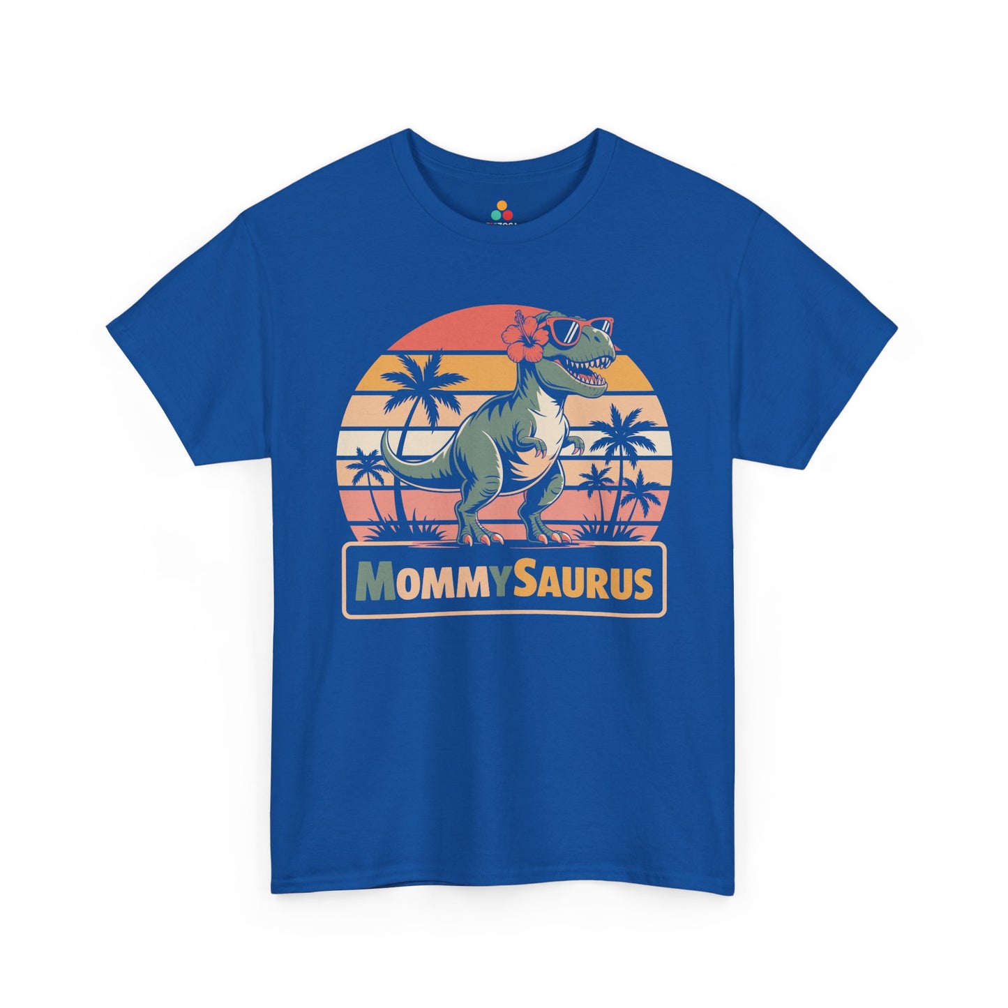 TEEZOCA MommySaurus dinosaur mom retro Unisex T-shirt MommySaurus Retro Sunset Dinosaur Mom Unisex T-shirt | TEEZOCA 