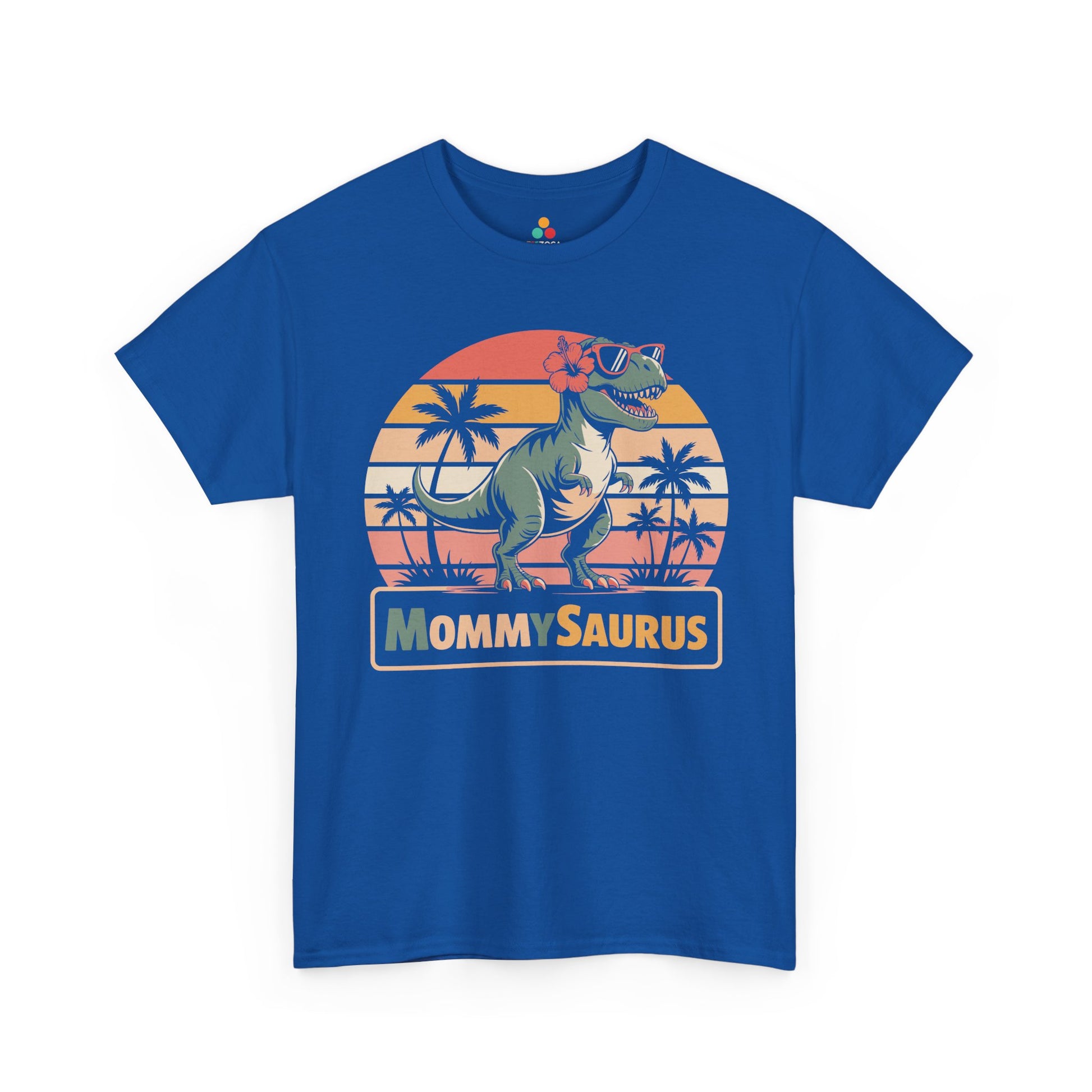 TEEZOCA MommySaurus dinosaur mom retro Unisex T-shirt MommySaurus Retro Sunset Dinosaur Mom Unisex T-shirt | TEEZOCA 