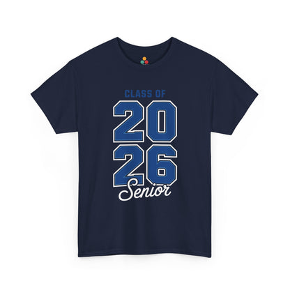 Navy TEEZOCA Class of 2026 Senior oversized numbers t‑shirt.